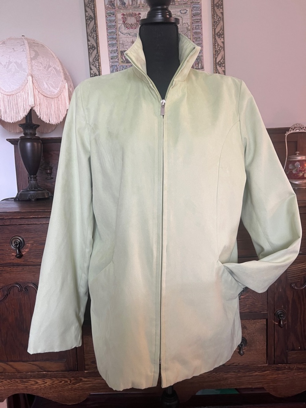 London Fog Light Green Zip-Front Women's Jacket